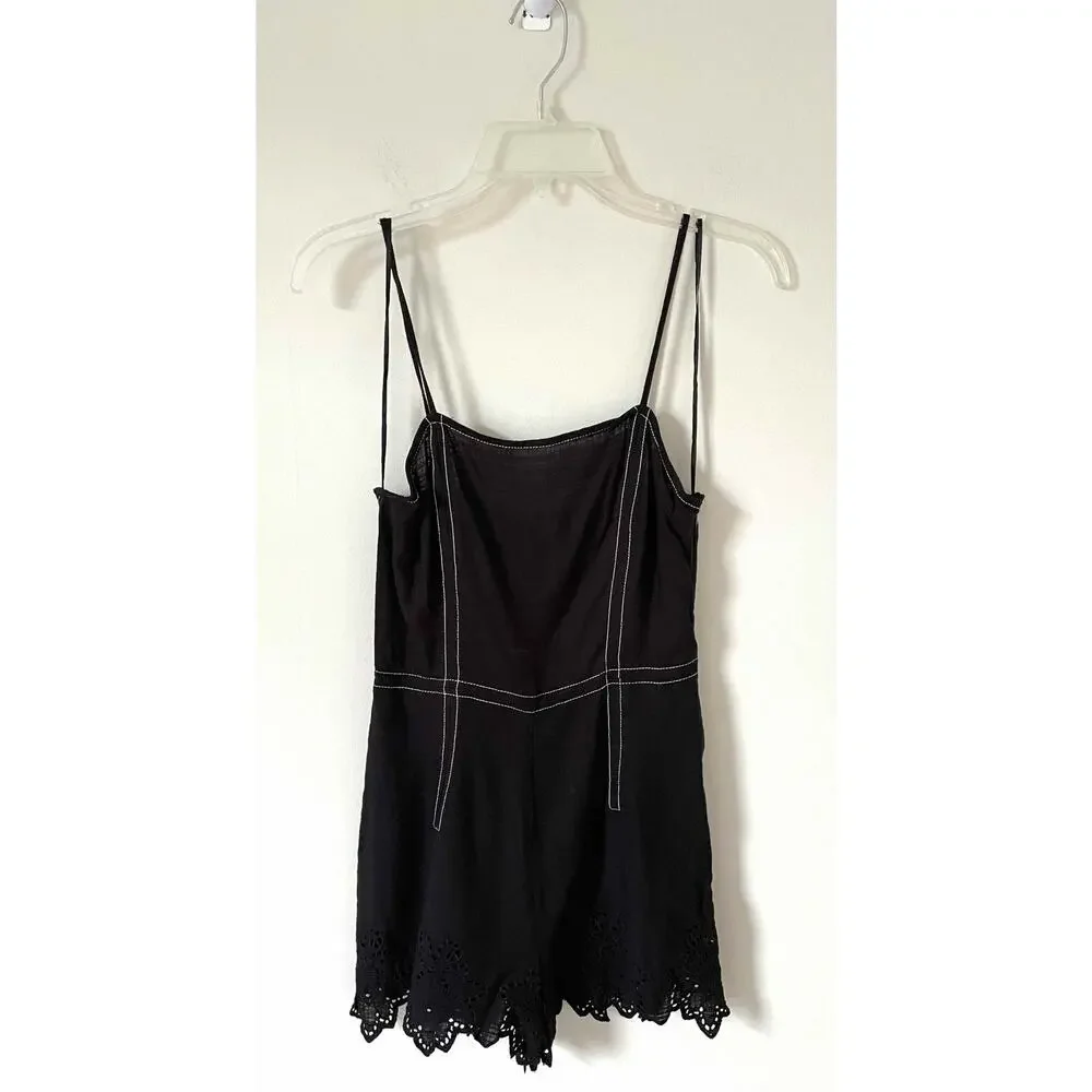 ZARA Strappy Short Romper Jumper One Piece Black Size XS NEW